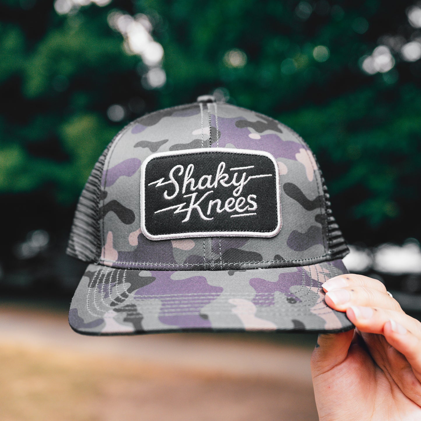 Shaky Bolt Patch Camo Trucker Hat